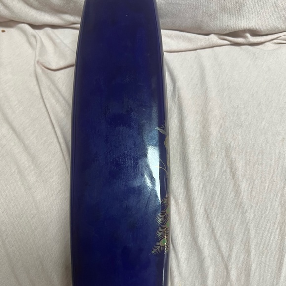 COBOLT blue Japanese peacock vase 11”/3” - Picture 6 of 6